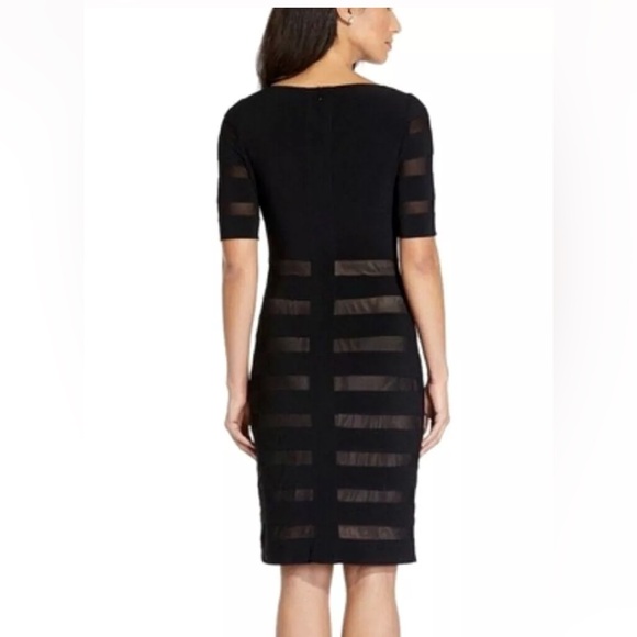 Adrianna Papell Womens‎ Short Sleeve Illusion Banded Sheath Dress NWT - Picture 3 of 8